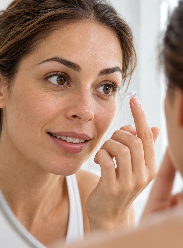 Inserting a contact lens